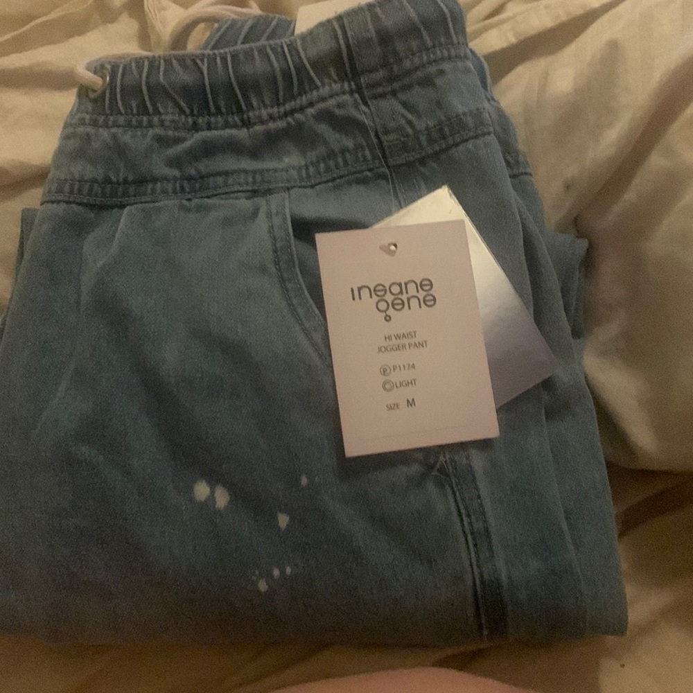 Hi waisted insane gene jogger pants- drawstring in front